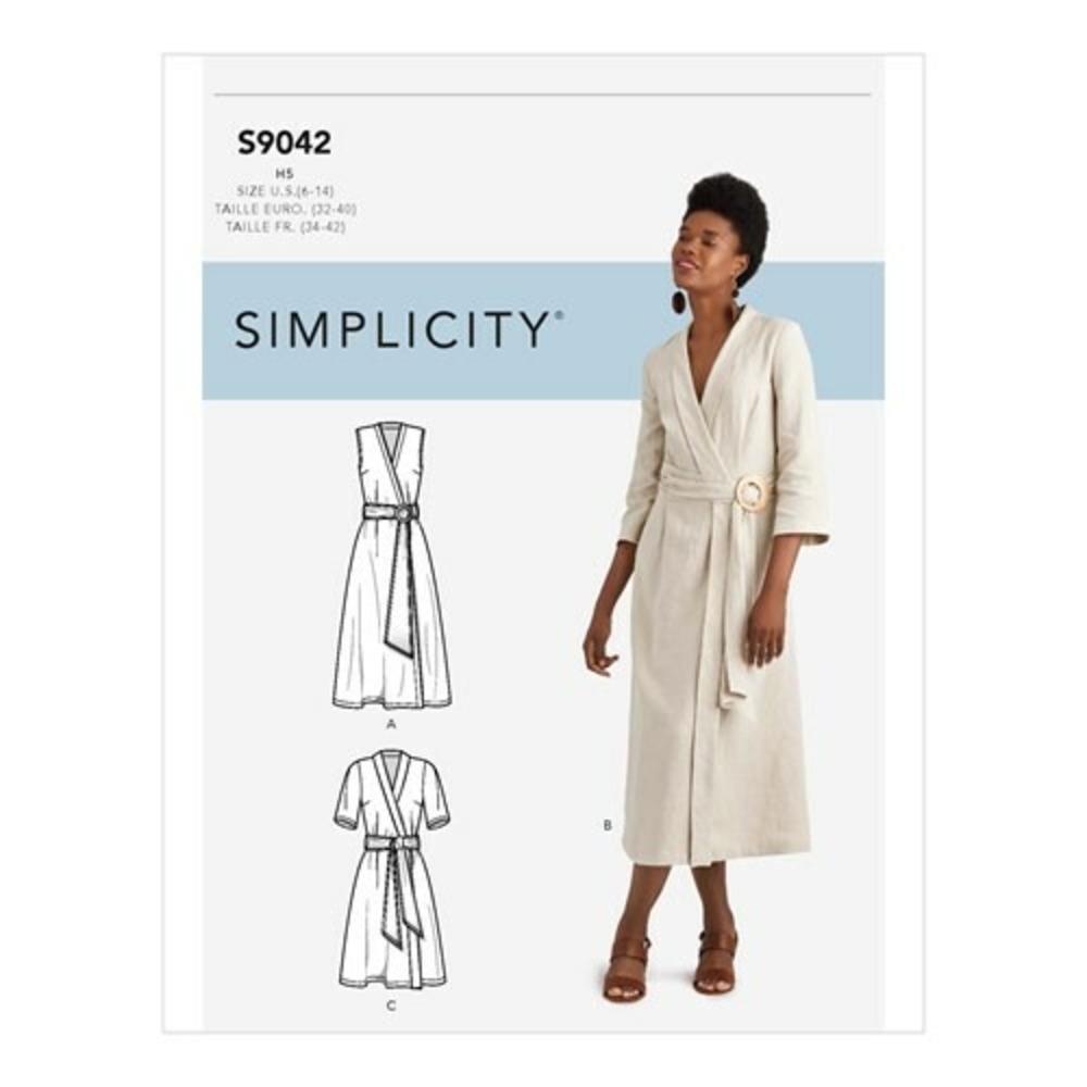 Simplicity Misses Wrap Dress R10422 (S9042) Size (6 - 14)